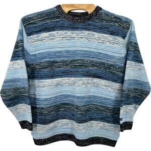 VTG y2k Men's Blue Textured Chunky 3D Knit Acrylic Southpole Hip Hop Sweater XL